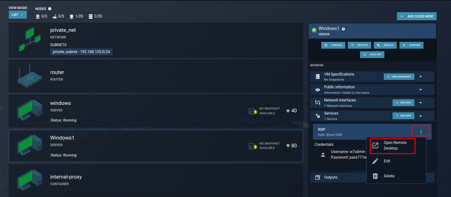 How to add RDP and SSH service to a virtual machine – CYBER RANGES (EN)